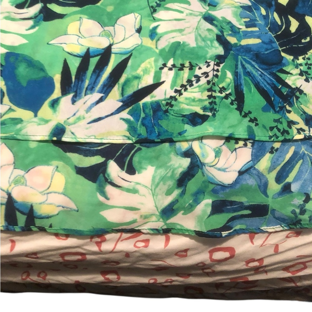 Rose & Olive Tropical Green and Blue Womens Sleeveless Blouse - Picture 3 of 11